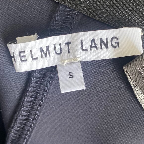 Helmut Lang SW-CS2256 Mini Skirt Raw Hem Zip Closure Dark Blue Size Small - Picture 3 of 5